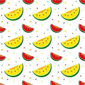 Seamless pattern with watermelon. Vector texture illustration. 库存插图