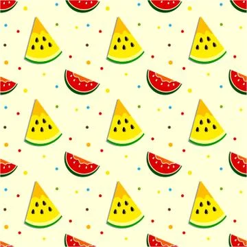 Seamless pattern with watermelon. Vector texture illustration. 库存插图