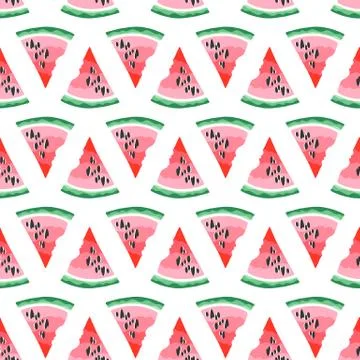 Seamless pattern of watermelons. Stock Illustration