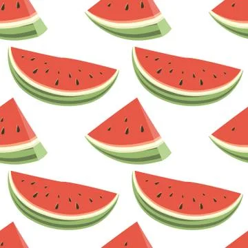 Seamless pattern of watermelons Stock Illustration