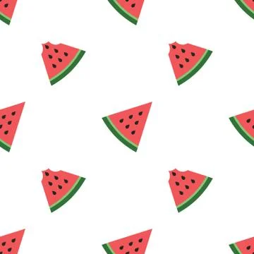 Seamless pattern with watermelons. Watermelon slices isolated Stock Illustration