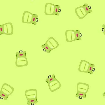 Seamless pattern waterproof backpack cartoon vector 스톡 일러스트