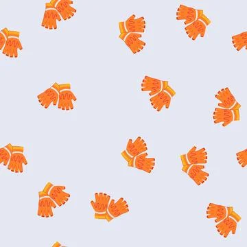 Seamless pattern waterproof gloves heated cartoon vector 스톡 일러스트