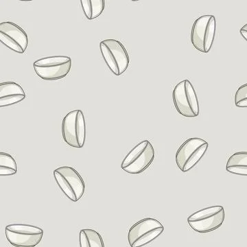 Seamless pattern waterproof sauce dipping bowl cartoon vector 库存插图