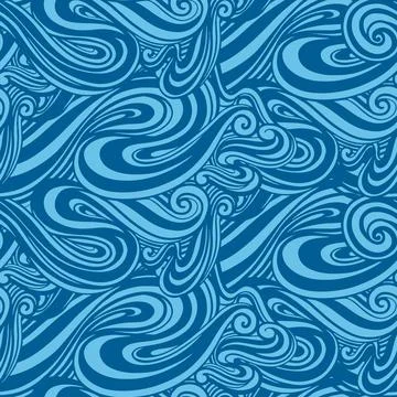Seamless pattern wave abstract.Line drawing style.Fashion textile fabric. Stock Illustration
