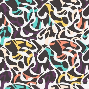 Seamless pattern with wave colorful abstract shapes Stock-Illustration