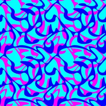 Seamless pattern with wave colorful abstract shapes Stock Illustration