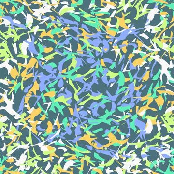 Seamless pattern with wave colorful abstract shapes Stock Illustration