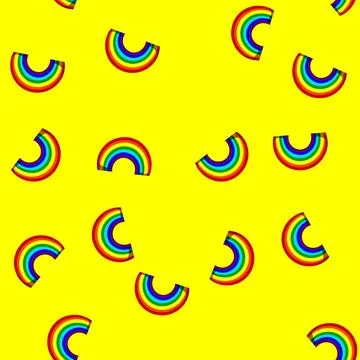 Seamless pattern wave rainbow cartoon vector イラスト素材