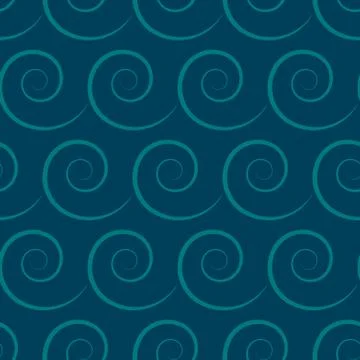 Seamless pattern with wave on sea, ocean. vector Stock Illustration
