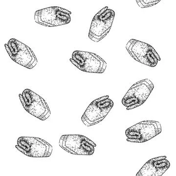 Seamless pattern waves beach towel sketch hand drawn Stock Illustration