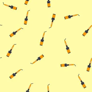 Seamless pattern waves curling iron cartoon vector Stock Illustration