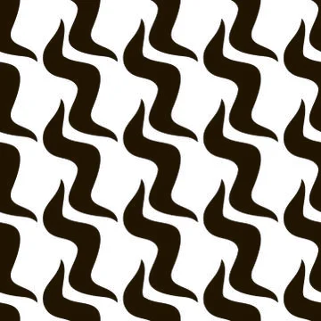 Seamless pattern, waves, curves. Black White. Illustrazione stock
