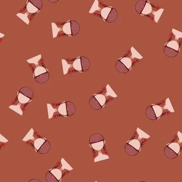 Seamless pattern waves hairstyles for kid girl cartoon vector イラスト素材