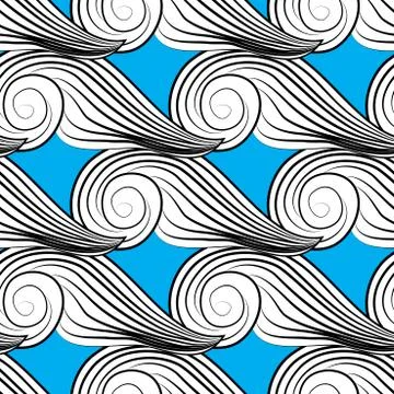 Seamless pattern with waves Stock Illustration