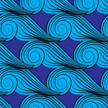 Seamless pattern with waves Stock Illustration