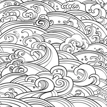 Seamless pattern with waves Stock Illustration