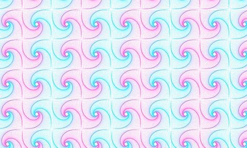 Seamless pattern with waves in pink and blue colors on white isolated background Stock Illustration