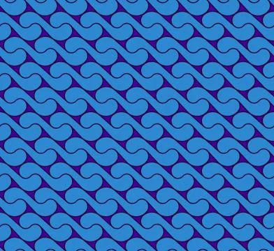 Seamless pattern with waves yin yang blue JPG Illustrazione stock