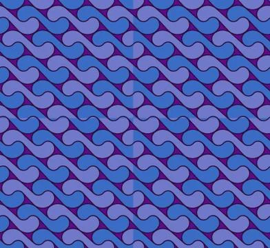 Seamless pattern with waves yin yang blue JPG Illustrazione stock