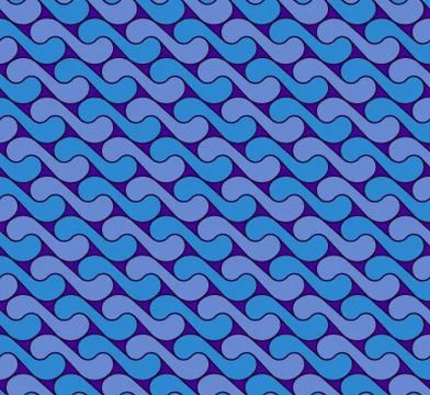 Seamless pattern with waves yin yang blue EPS Illustrazione stock