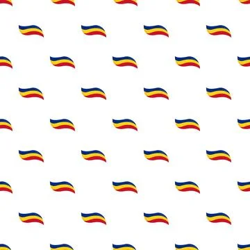 Seamless pattern with waving red yellow blue stripes background Stock Illustration