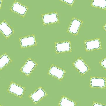 Seamless pattern Wavy border invitation card with green chevron background イラスト素材