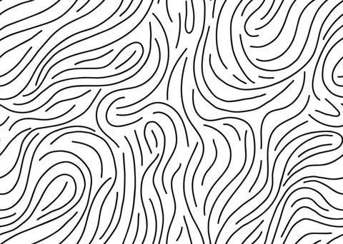 Seamless pattern from wavy doodle lines. Squiggle background. Hand drawn black Stock Illustration