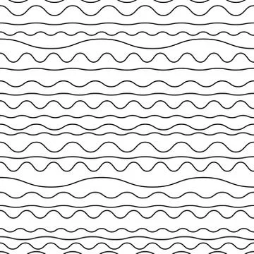 Seamless pattern wavy line vector illustration, horizontal texture wave simpl 스톡 일러스트
