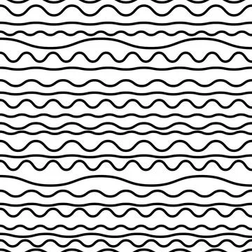 Seamless pattern wavy line vector illustration, horizontal texture wave simpl Stock Illustration
