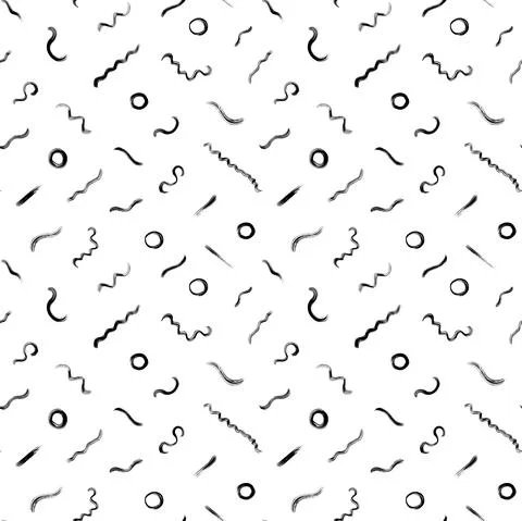Seamless pattern with wavy lines and circles 스톡 일러스트