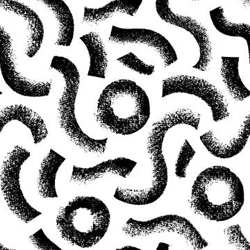 Seamless pattern with wavy lines and circles. Illustrazione stock