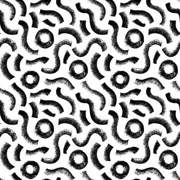 Seamless pattern with wavy lines and circles. Stock Illustration