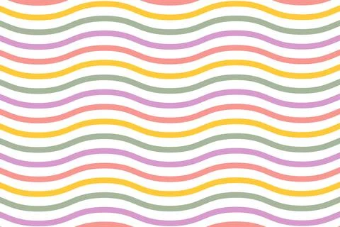 Seamless pattern with wavy lines in pastel colors Stock Illustration