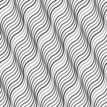Seamless pattern with wavy lines of random thickness 5579 Illustrazione stock
