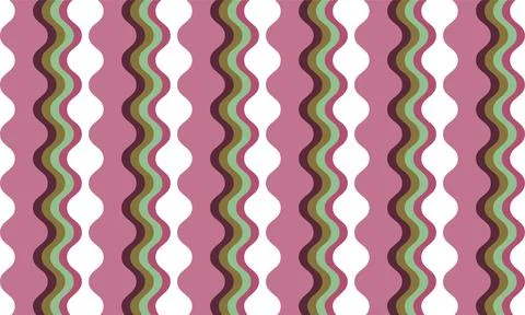 Seamless pattern with wavy lines in retro style. Vector illustration. Stock Illustration