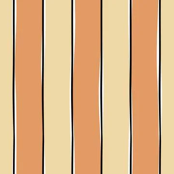 Seamless pattern with wavy lines, vertical stripes, doodles, abstract beige and Stock Illustration