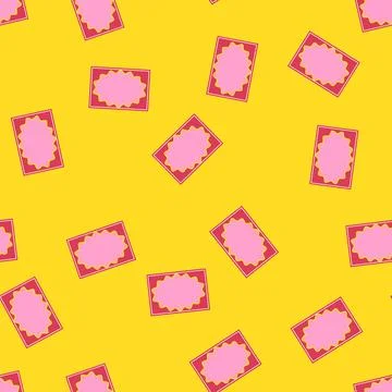 Seamless pattern Wavy pink frame on red background creating card template イラスト素材