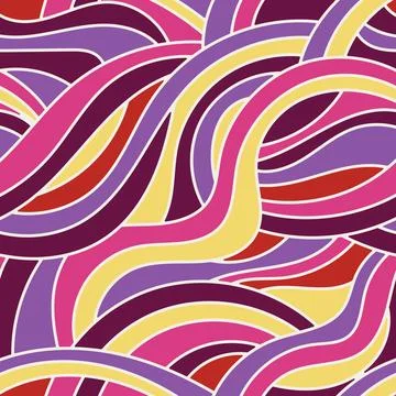 Seamless pattern with wavy psychedelic stripes Illustrazione stock