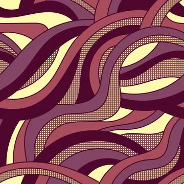 Seamless pattern with wavy psychedelic stripes Illustrazione stock