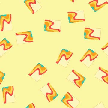 Seamless pattern wavy retro colorful abstract background poster design Illustrazione stock