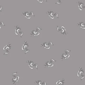 Seamless pattern Wavy, stylized smoke floating upwards, forming an abstract g Stock Illustration