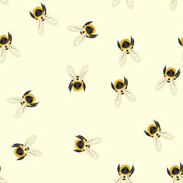 Seamless pattern wax bee cartoon vector Stockillustratie