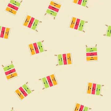 Seamless pattern wax hive cartoon vector Stock Illustration