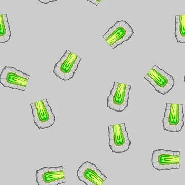 Seamless pattern way magic door portal cartoon vector Stockillustratie