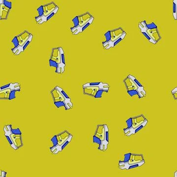 Seamless pattern weapon blaster gun cartoon vector Stock Illustration