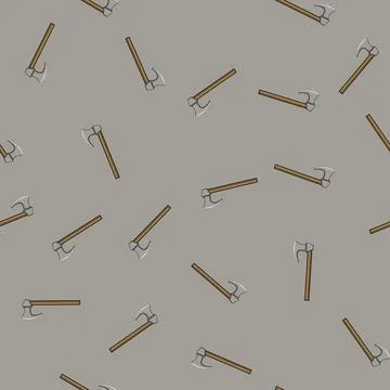 Seamless pattern weapon viking axe cartoon vector 스톡 일러스트
