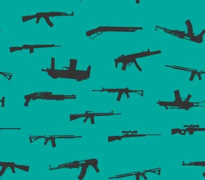 Seamless pattern. Weapons silhouettes. Stock Illustration