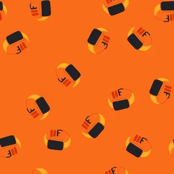 Seamless pattern wearable biometric bracelet cartoon vector Stock Illustration