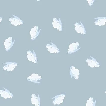 Seamless pattern weather cloud cartoon vector Stock Illustration